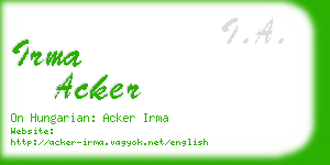 irma acker business card